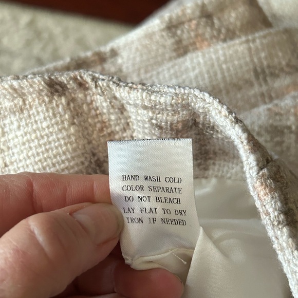 NWT Le Lis sz Large Taupe Plaid High Waisted Tweed Shorts w Fabric Belt - Picture 16 of 16